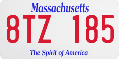MA license plate 8TZ185