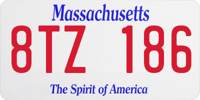 MA license plate 8TZ186