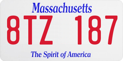 MA license plate 8TZ187