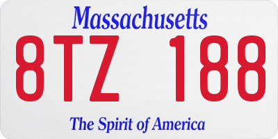 MA license plate 8TZ188