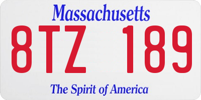 MA license plate 8TZ189