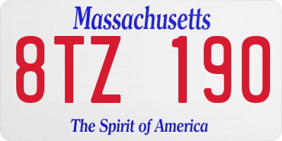 MA license plate 8TZ190