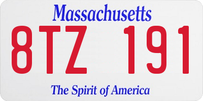 MA license plate 8TZ191
