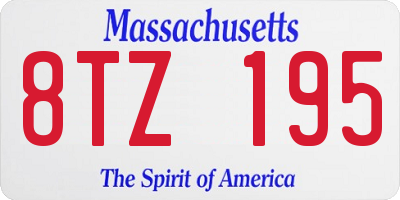 MA license plate 8TZ195