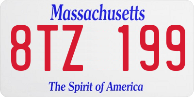 MA license plate 8TZ199