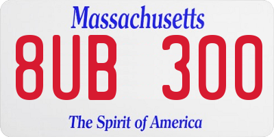 MA license plate 8UB300