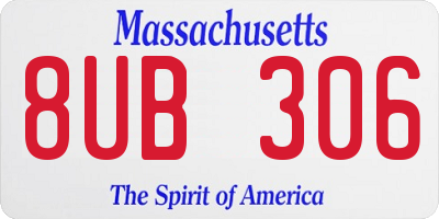 MA license plate 8UB306