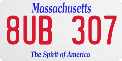 MA license plate 8UB307