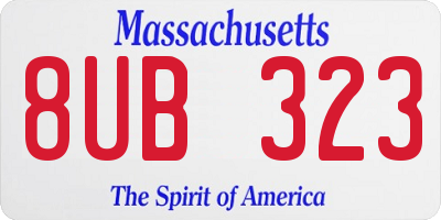 MA license plate 8UB323