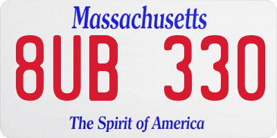 MA license plate 8UB330