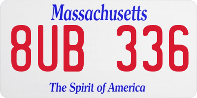 MA license plate 8UB336