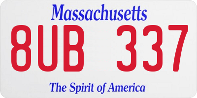 MA license plate 8UB337