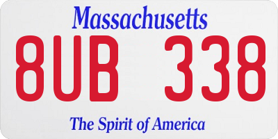 MA license plate 8UB338