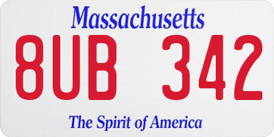 MA license plate 8UB342