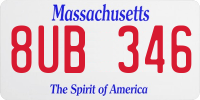 MA license plate 8UB346