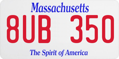 MA license plate 8UB350