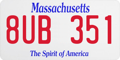 MA license plate 8UB351