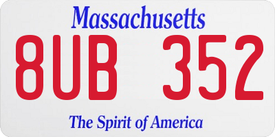 MA license plate 8UB352