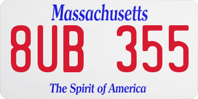 MA license plate 8UB355