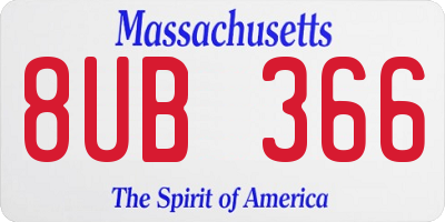 MA license plate 8UB366