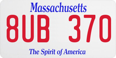 MA license plate 8UB370