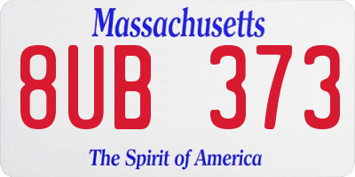 MA license plate 8UB373