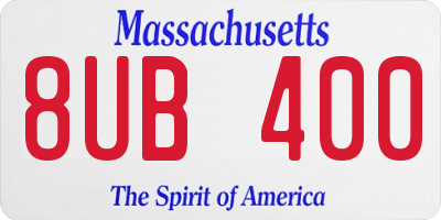MA license plate 8UB400