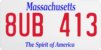 MA license plate 8UB413