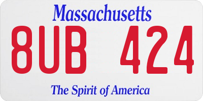 MA license plate 8UB424