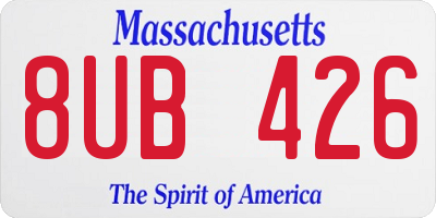 MA license plate 8UB426