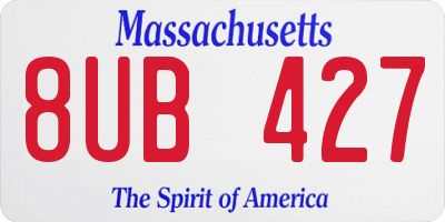 MA license plate 8UB427