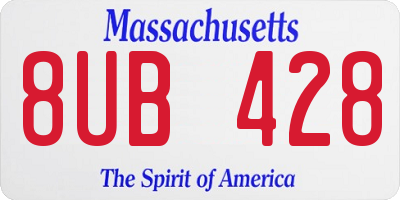 MA license plate 8UB428