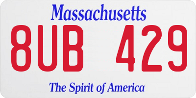 MA license plate 8UB429