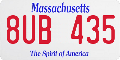 MA license plate 8UB435
