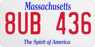 MA license plate 8UB436