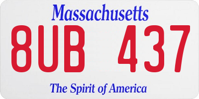 MA license plate 8UB437