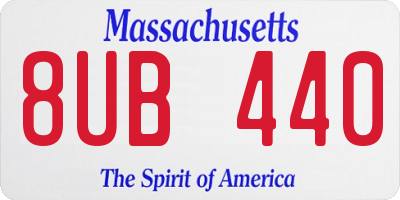 MA license plate 8UB440