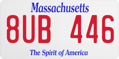 MA license plate 8UB446