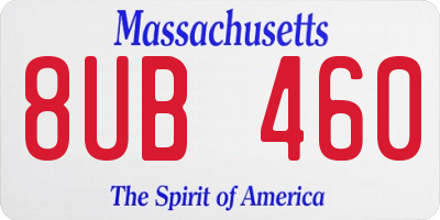 MA license plate 8UB460