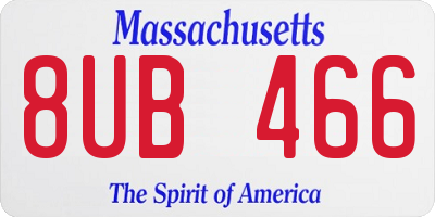 MA license plate 8UB466