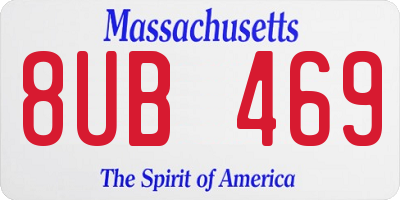 MA license plate 8UB469