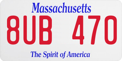 MA license plate 8UB470