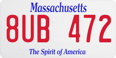 MA license plate 8UB472