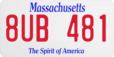 MA license plate 8UB481