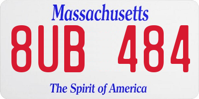 MA license plate 8UB484