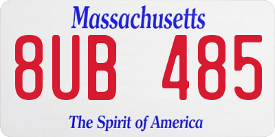 MA license plate 8UB485