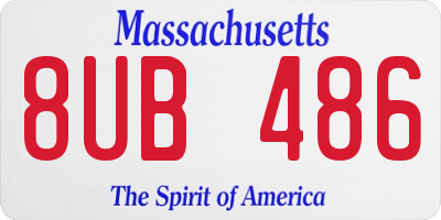 MA license plate 8UB486