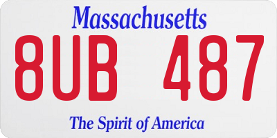 MA license plate 8UB487