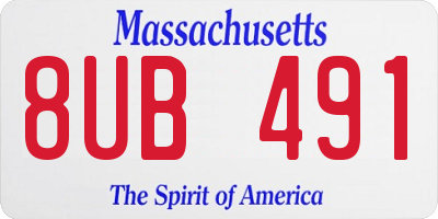 MA license plate 8UB491