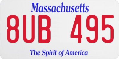 MA license plate 8UB495